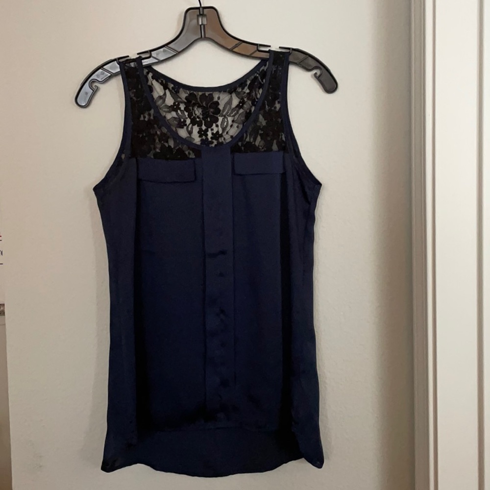 Express Navy Blue Lace Sleeveless Top- Never Worn